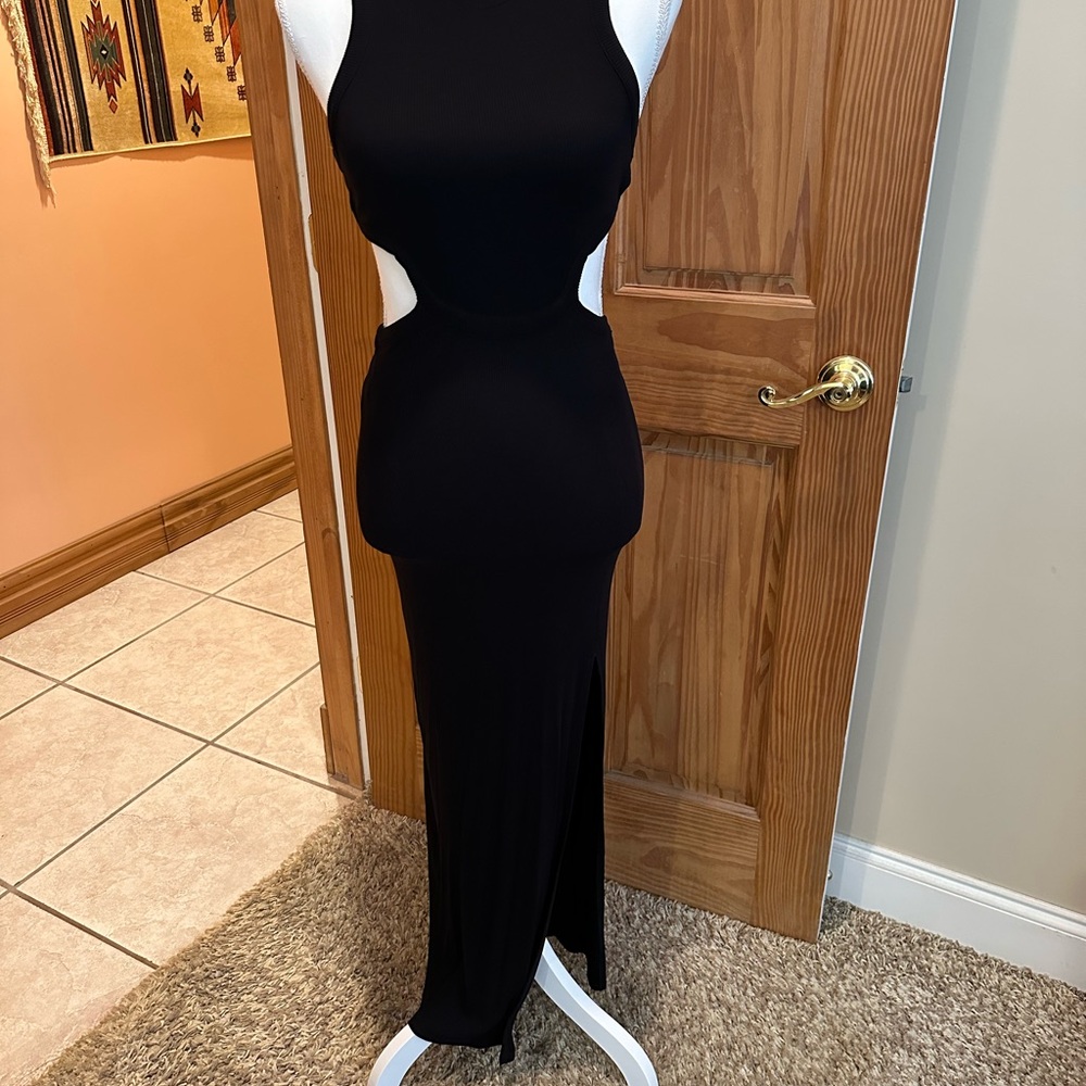 l*space Black Backless Cutout Maxi Dress